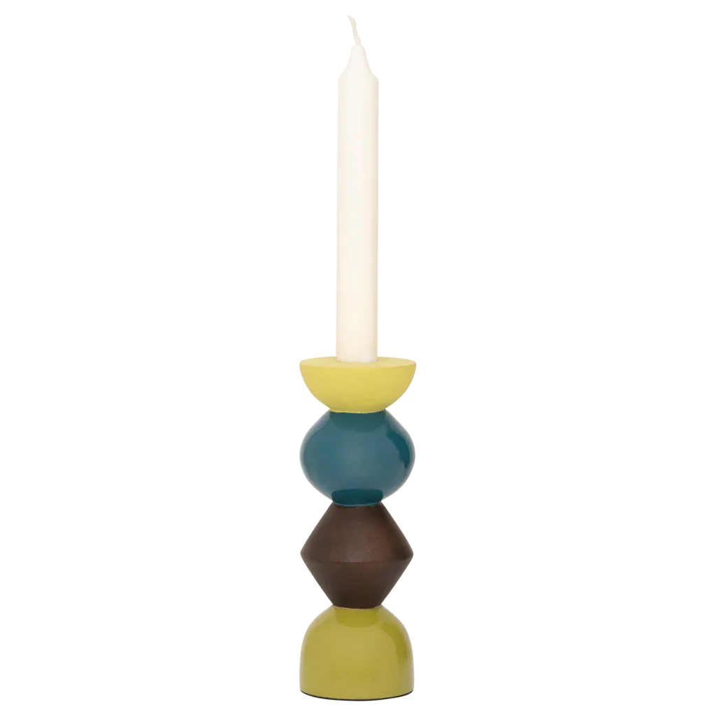 Candle holder Signe: Multi Co / Mango wood / 6.5 * 6.5 * 19 CM - Decor Addict, LLC
