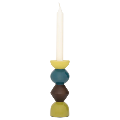Candle holder Signe: Multi Co / Mango wood / 6.5 * 6.5 * 19 CM - Decor Addict, LLC