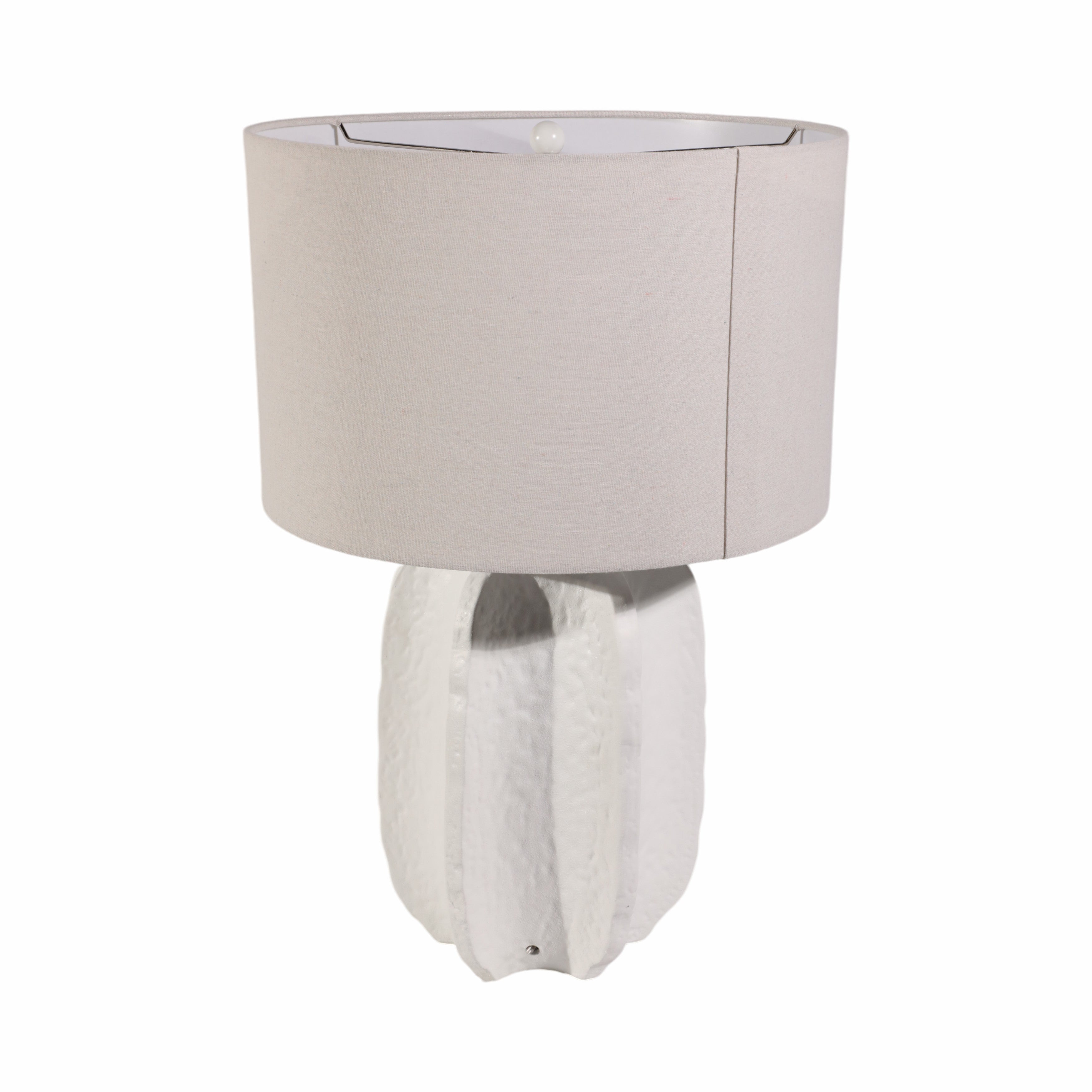 24" Textured Jagged Table Lamp, White - Decor Addict, LLC
