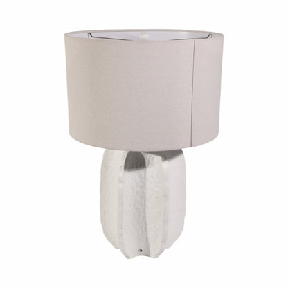 24" Textured Jagged Table Lamp, White - Decor Addict, LLC