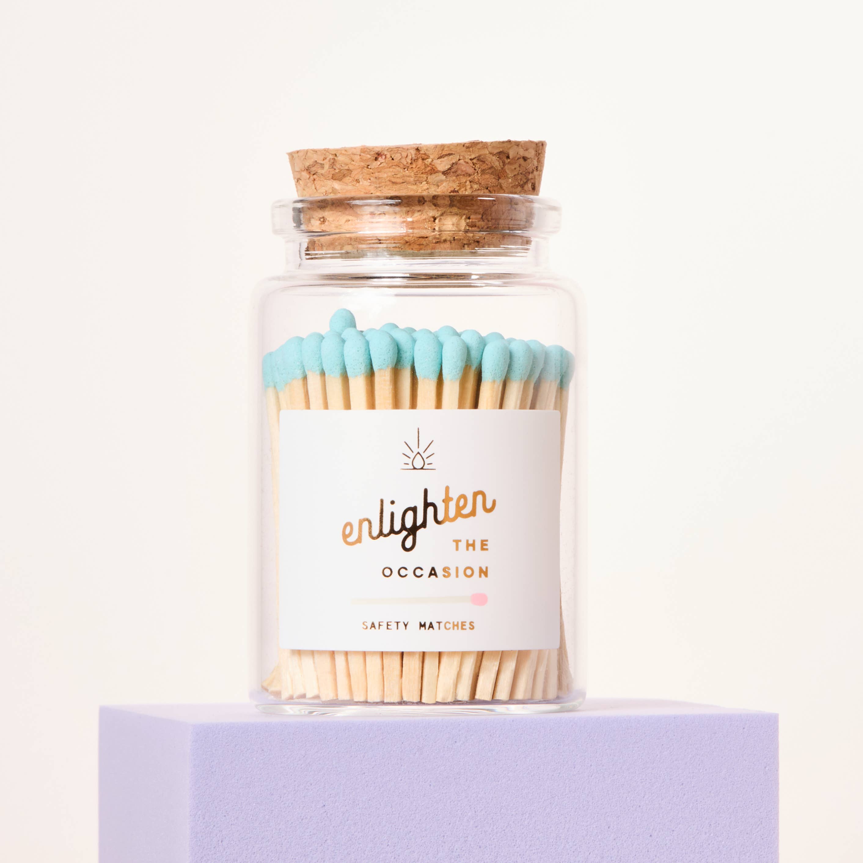 Lux Mini Match Corked Vial with Baby Blue Matchsticks - Decor Addict, LLC
