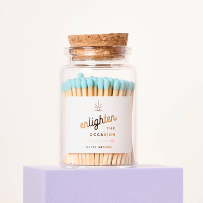 Lux Mini Match Corked Vial with Baby Blue Matchsticks - Decor Addict, LLC