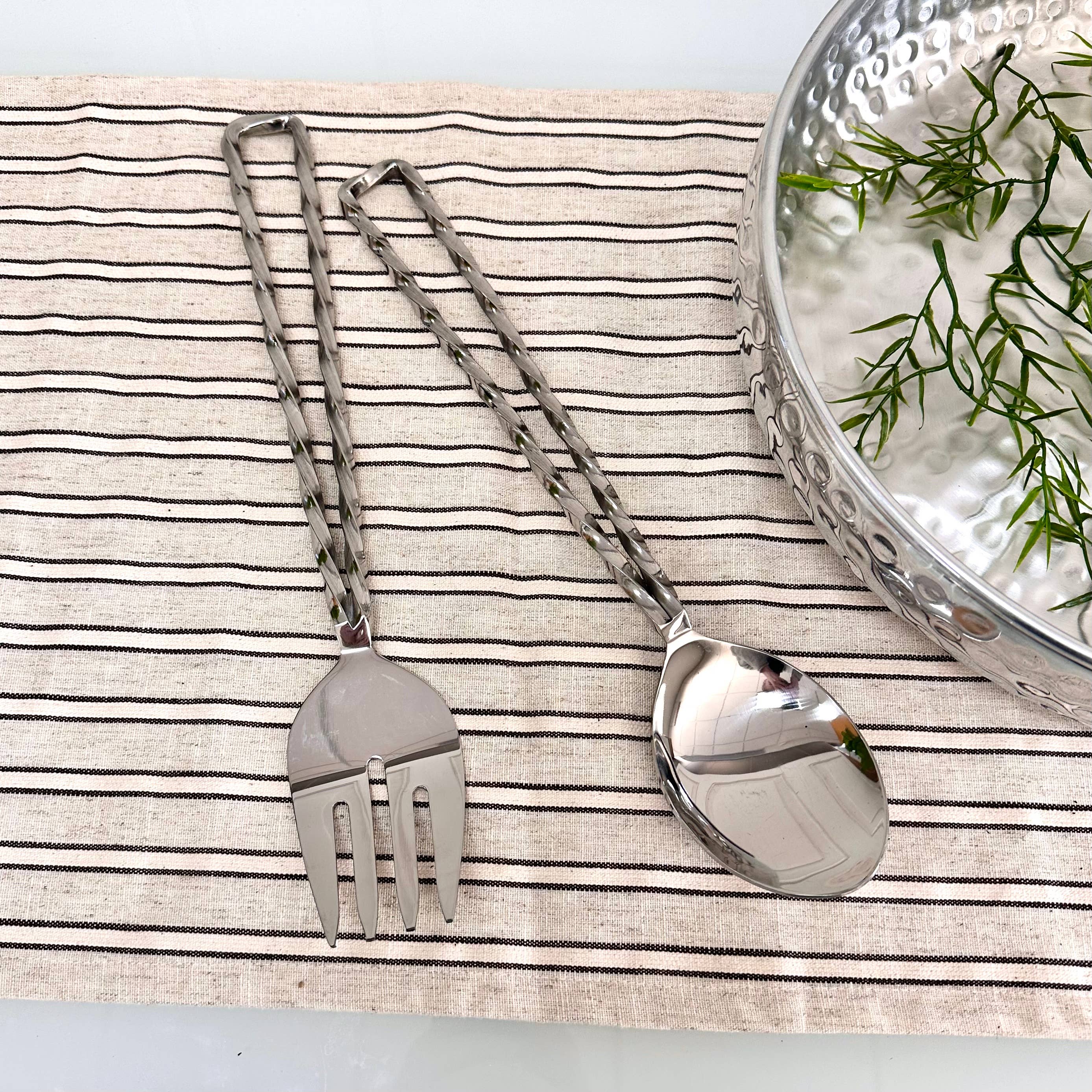 Twisted Open Handle Servers, Set of 2 - Decor Addict, LLC