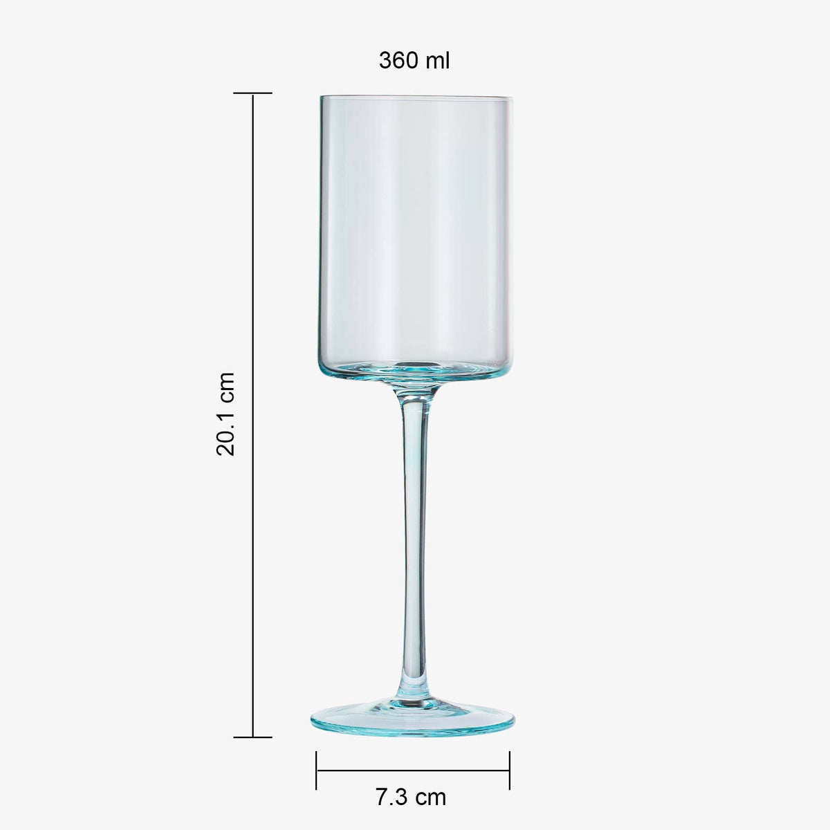Colored Square Crystal Wine Glasses | 6 Set, 12 OZ