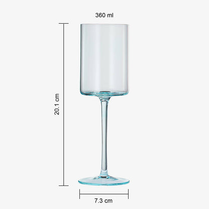 Colored Square Crystal Wine Glasses | 6 Set, 12 OZ
