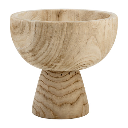 Wood, 8" Bowl W/ Stand, Natural - Decor Addict, LLC