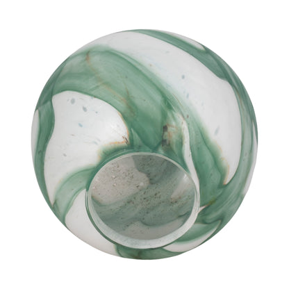 9" Ebb & Flow Vase, Green/clear - Decor Addict, LLC