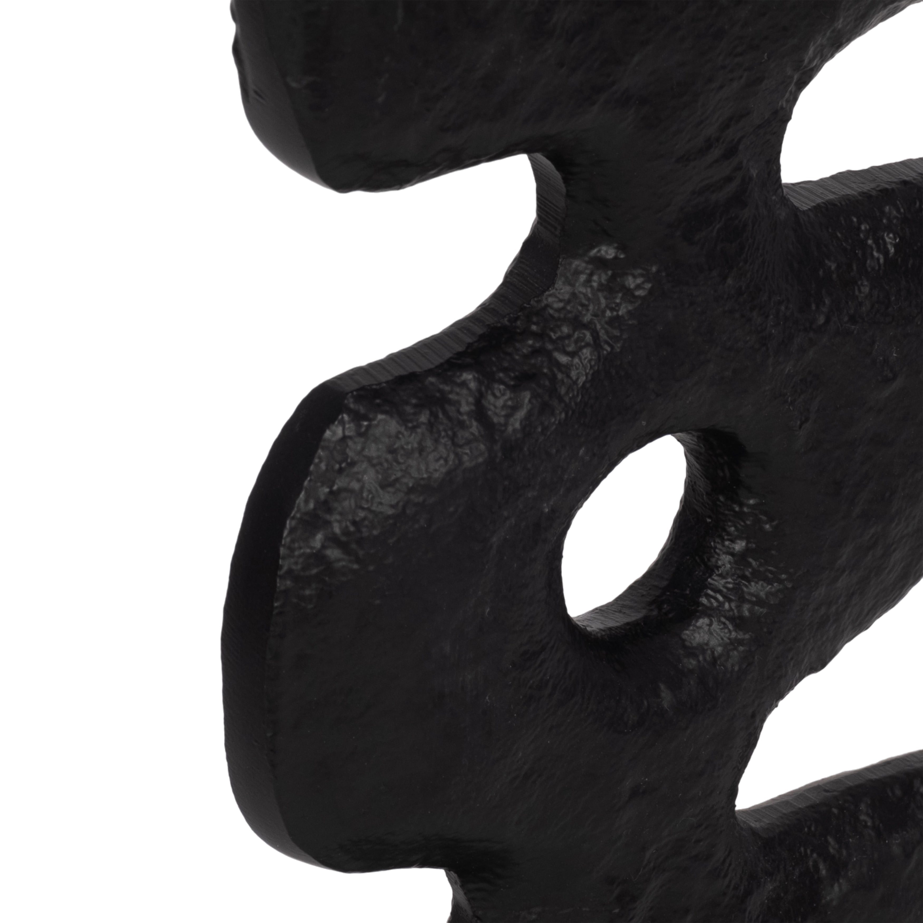 18" Abstract Totem Sculpture  Marble Base, Black/w - Decor Addict, LLC