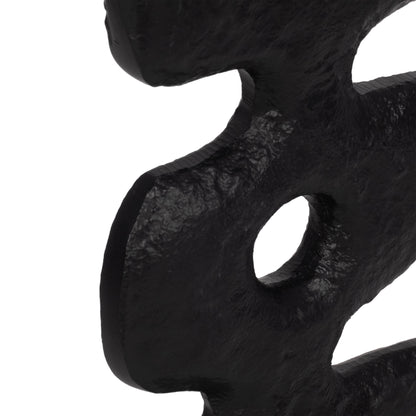 18" Abstract Totem Sculpture  Marble Base, Black/w - Decor Addict, LLC