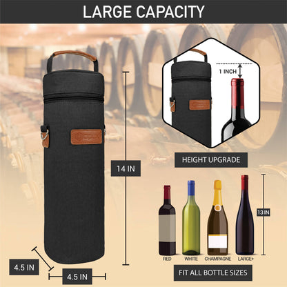 1 Bottle Wine Carrier Bag: Beige / 1 Bottle - Decor Addict, LLC