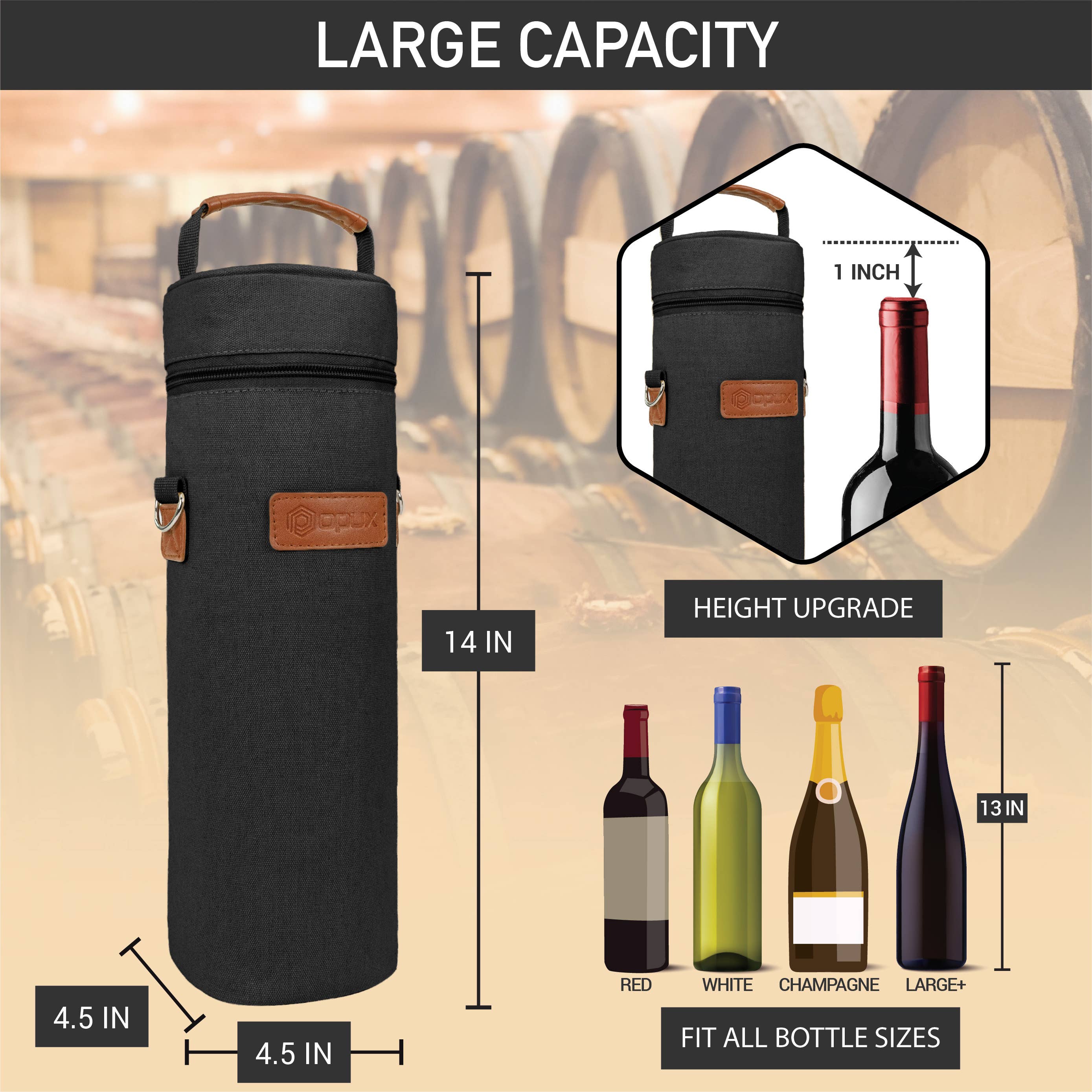 1 Bottle Wine Carrier Bag: Black / 1 Bottle - Decor Addict, LLC