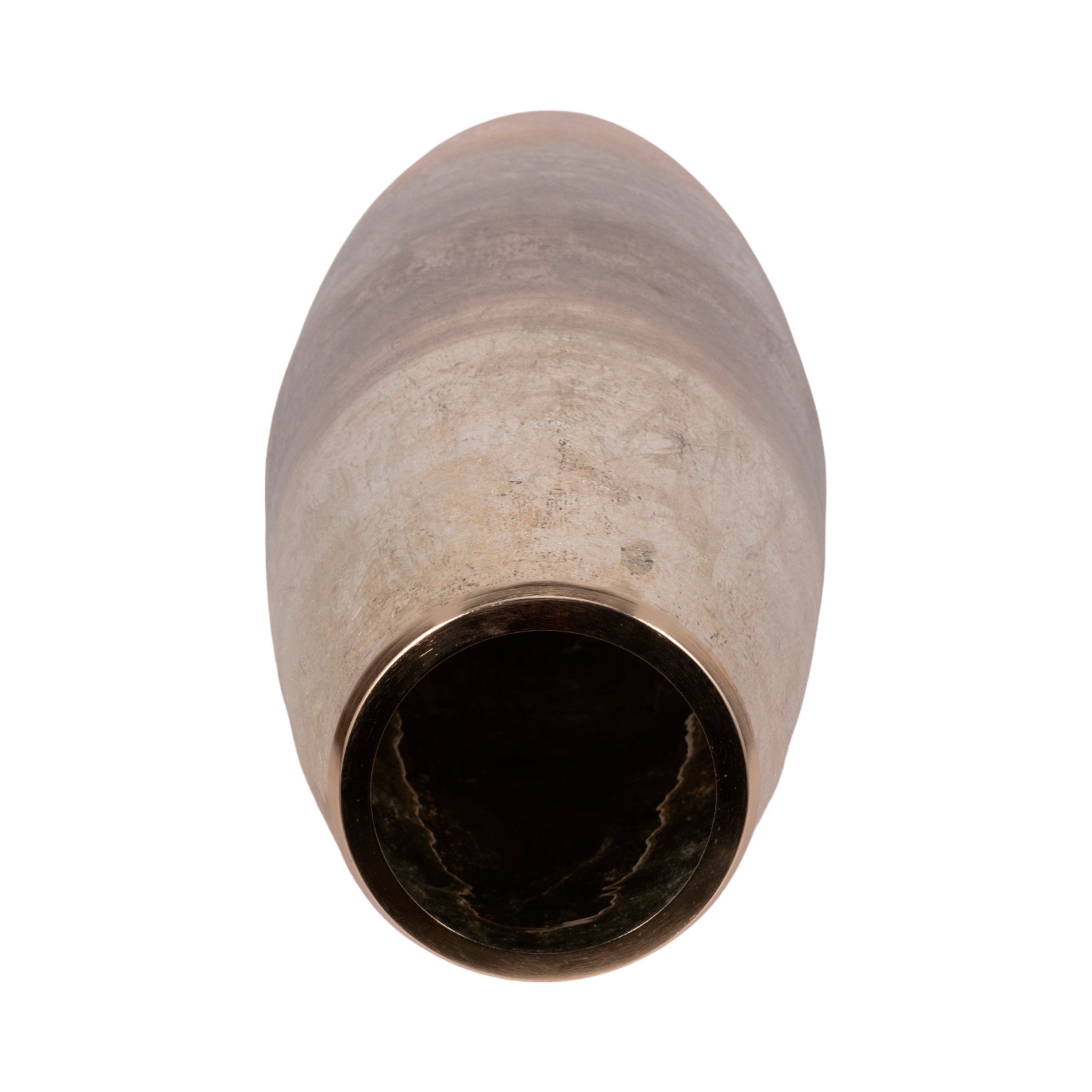 31" Curved Glass Vase Metallic Ombre Finish, Multi - Decor Addict, LLC