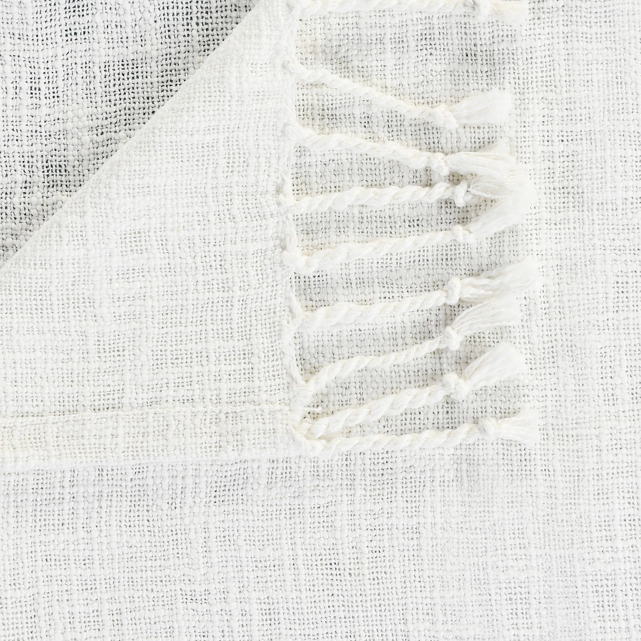 Shibori Slab Throw Blanket with Fringe: Jet Black - Decor Addict, LLC