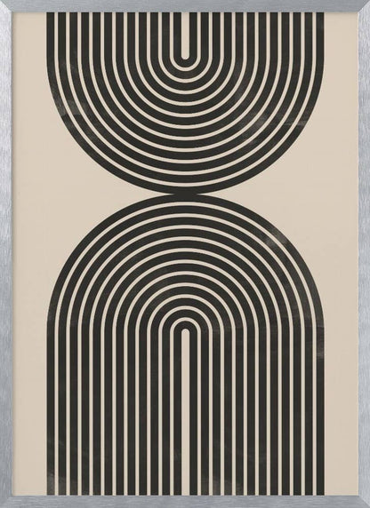 "Black Arch Line Art" Wall Art: Black Framed Textured Print / 48"H x 36 "W - Decor Addict, LLC