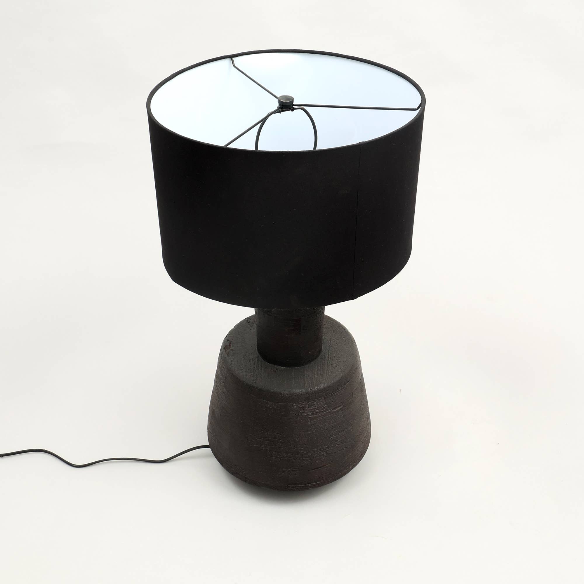 Handmade Artisanal Table Lamp with Wooden Base-16.5X16.5X29" - Decor Addict, LLC
