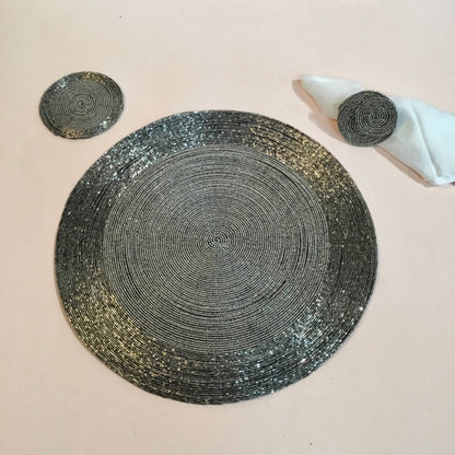 Beaded Silver Place Set (3-Piece) - Decor Addict, LLC