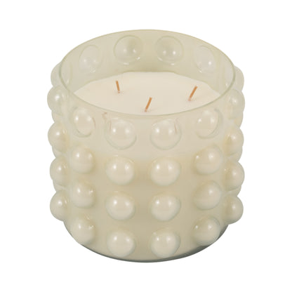 Glass, 9" 102 Oz Bubble Candle, Ivory - Decor Addict, LLC