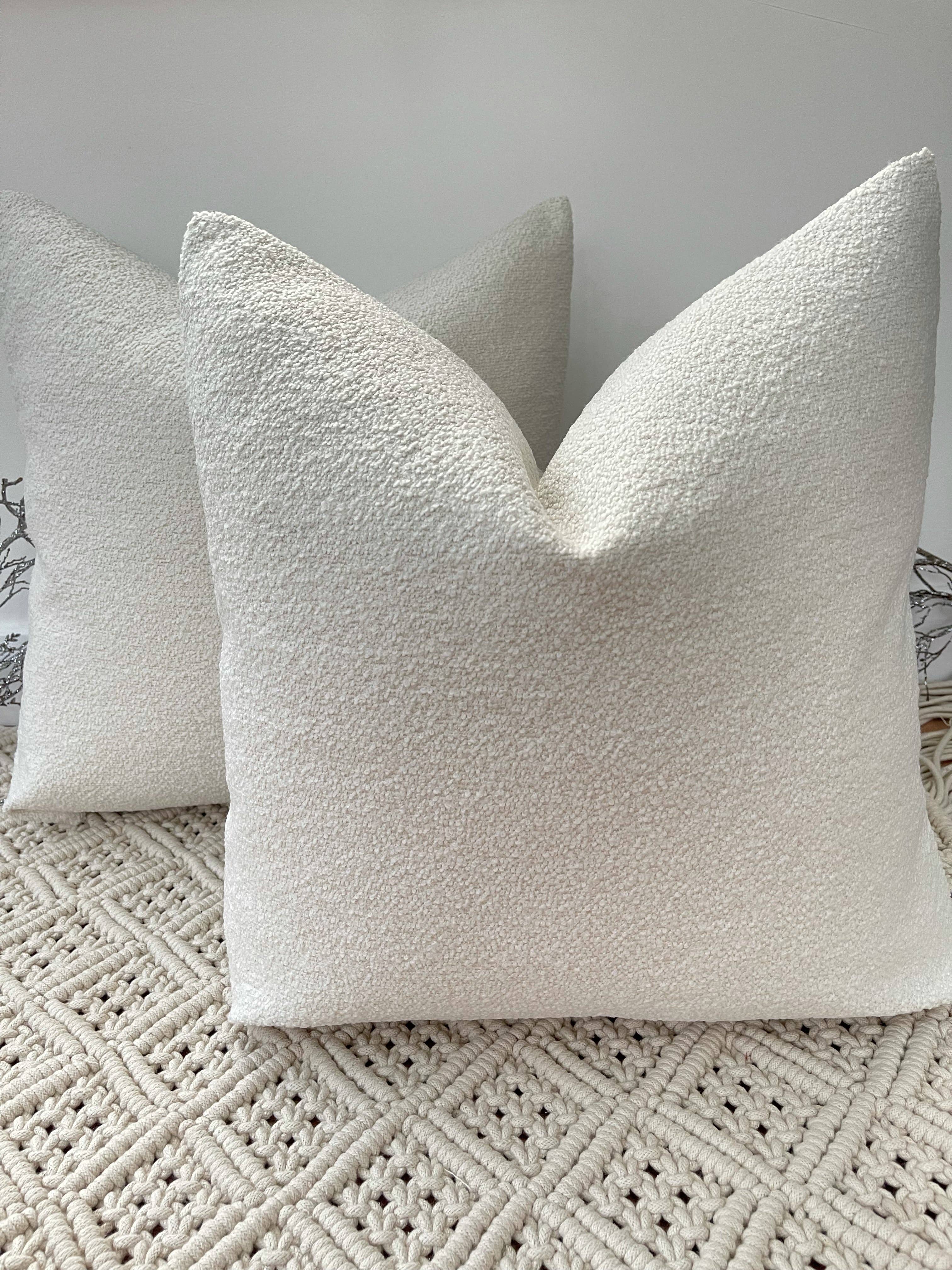 The Luxury White Cream Boucle Cushion: Yes / 13"x13" - Decor Addict, LLC