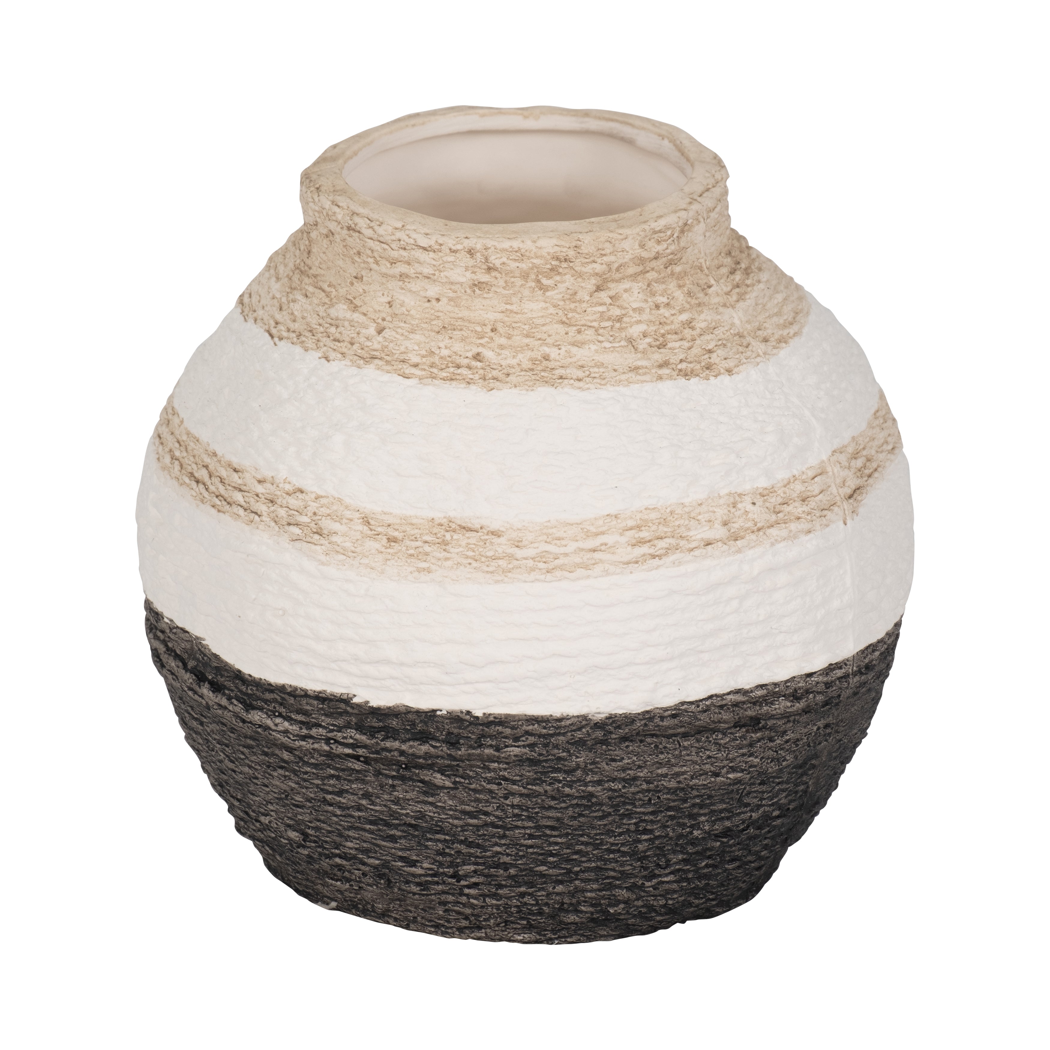 7" Striped Woven Textured Vase - Thumbnail 2