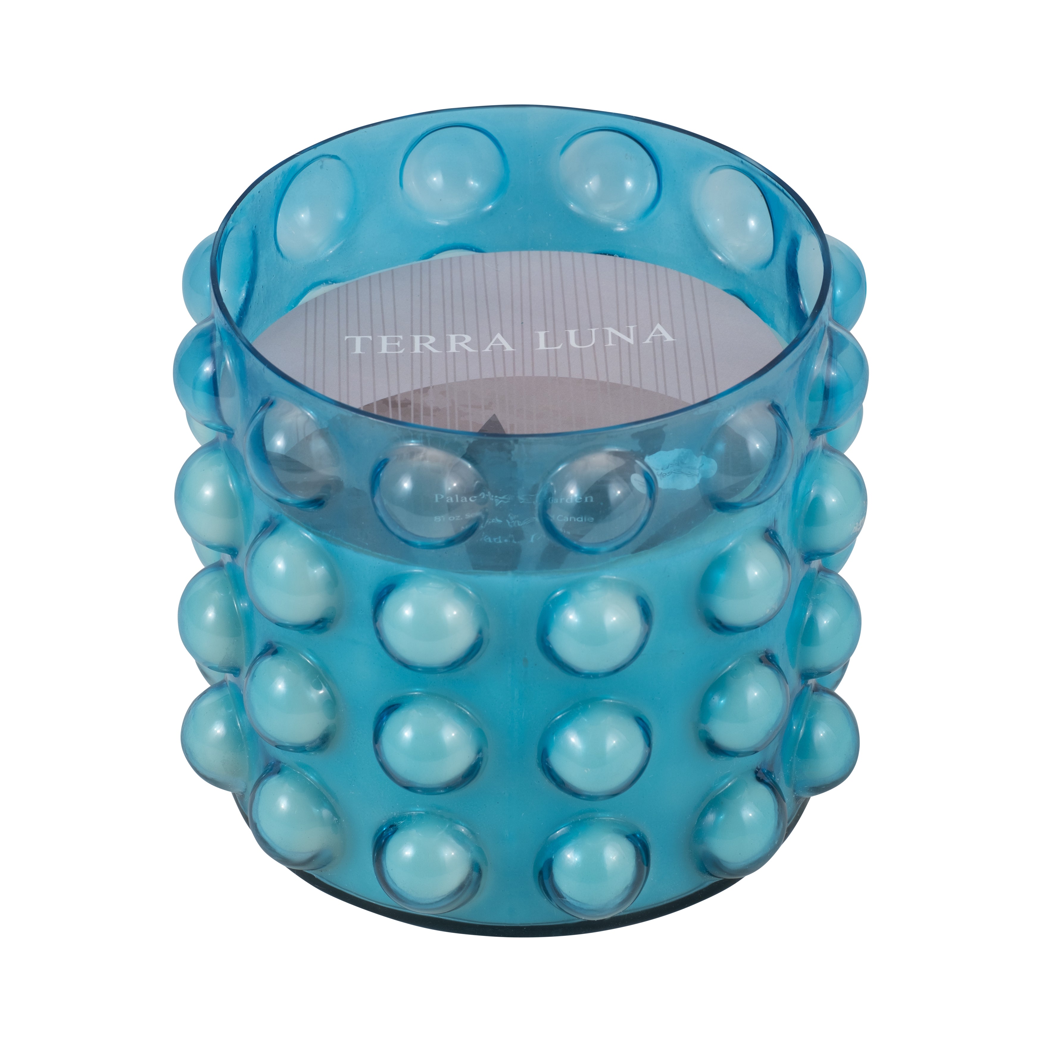 Glass, 9" 102 Oz Bubble Candle, Blue - Decor Addict, LLC