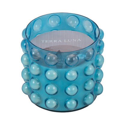 Glass, 9" 102 Oz Bubble Candle, Blue - Decor Addict, LLC