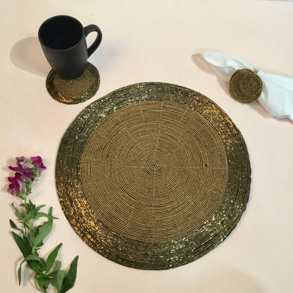 Golden Bead Place Set (3-Piece) - Decor Addict, LLC