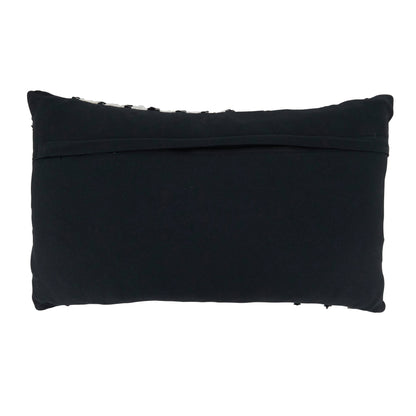 Throw Pillow With Zebra Chindi Design: Black/White / Poly Filled / 14"x23" - Decor Addict, LLC