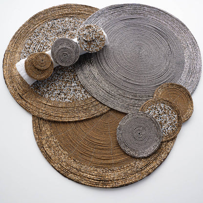 Golden Bead Place Set (3-Piece) - Decor Addict, LLC