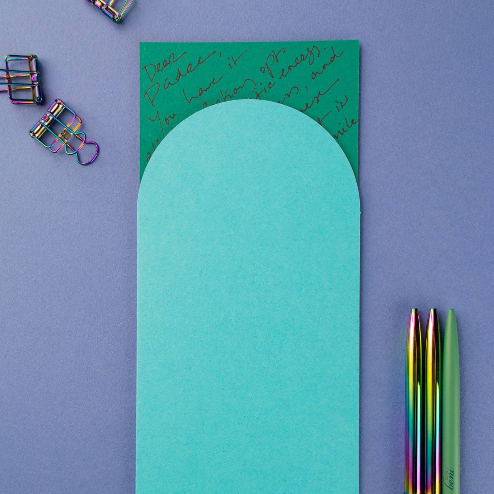 Happy Bday #10 Slim Sleeve Card - Turquoise - Decor Addict, LLC