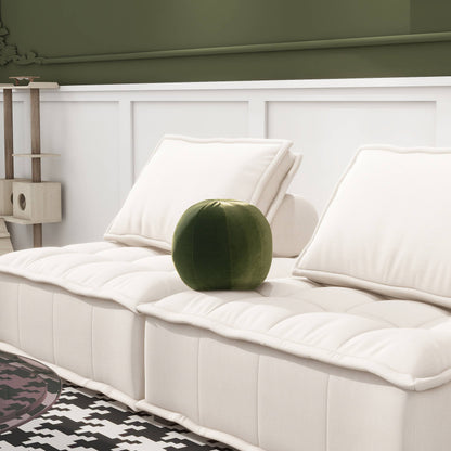 Luna 12" Round Sphere Accent Ball Throw Pillow: Olive Green - Decor Addict, LLC