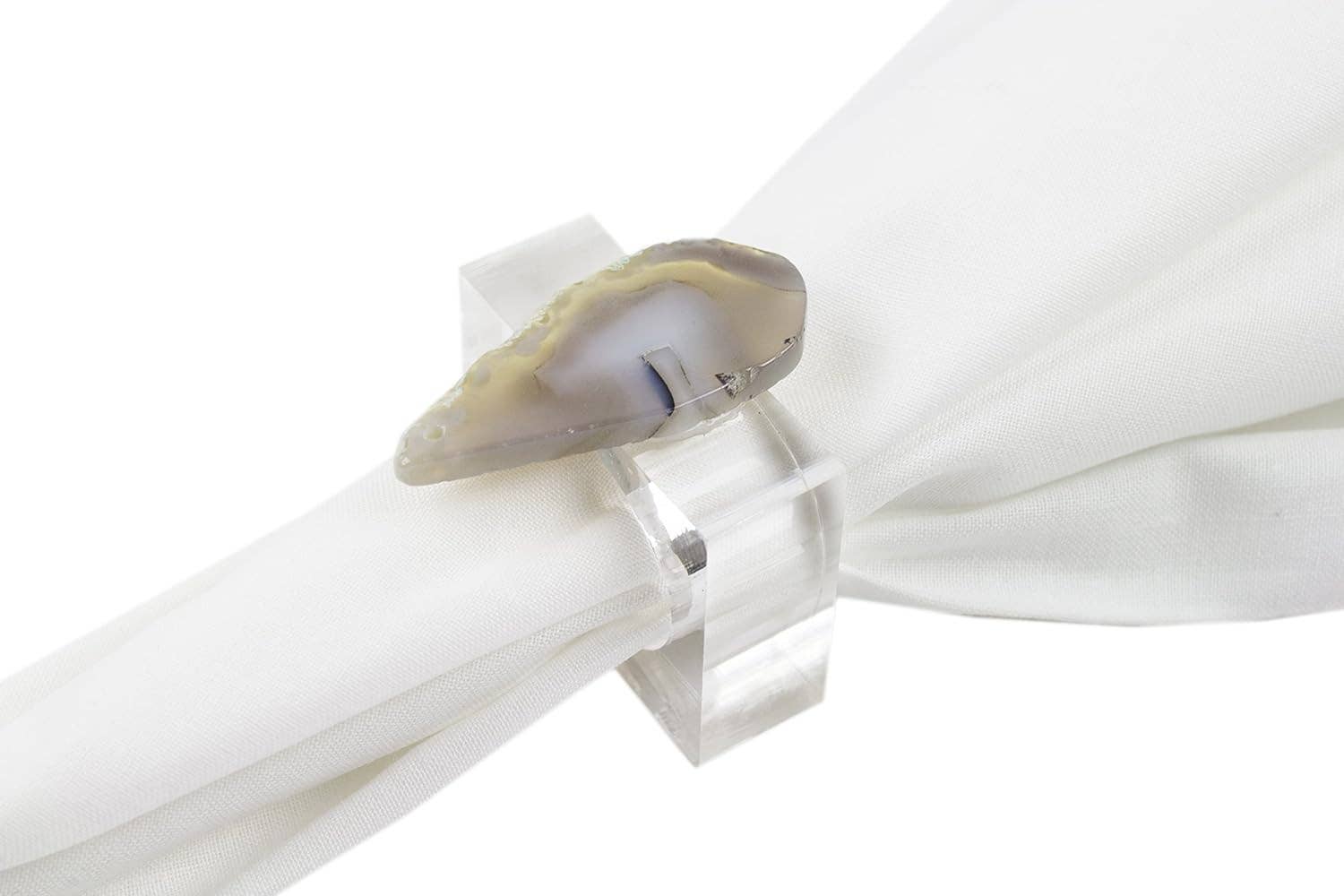 Gray Agate Natural Stone Napkin Ring - Decor Addict, LLC