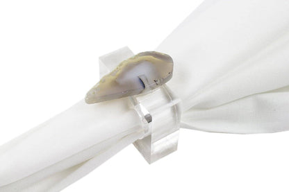 Gray Agate Natural Stone Napkin Ring - Decor Addict, LLC