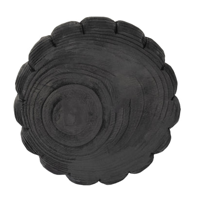 Wood, 9" Scalloped Bowl, Black - Decor Addict, LLC