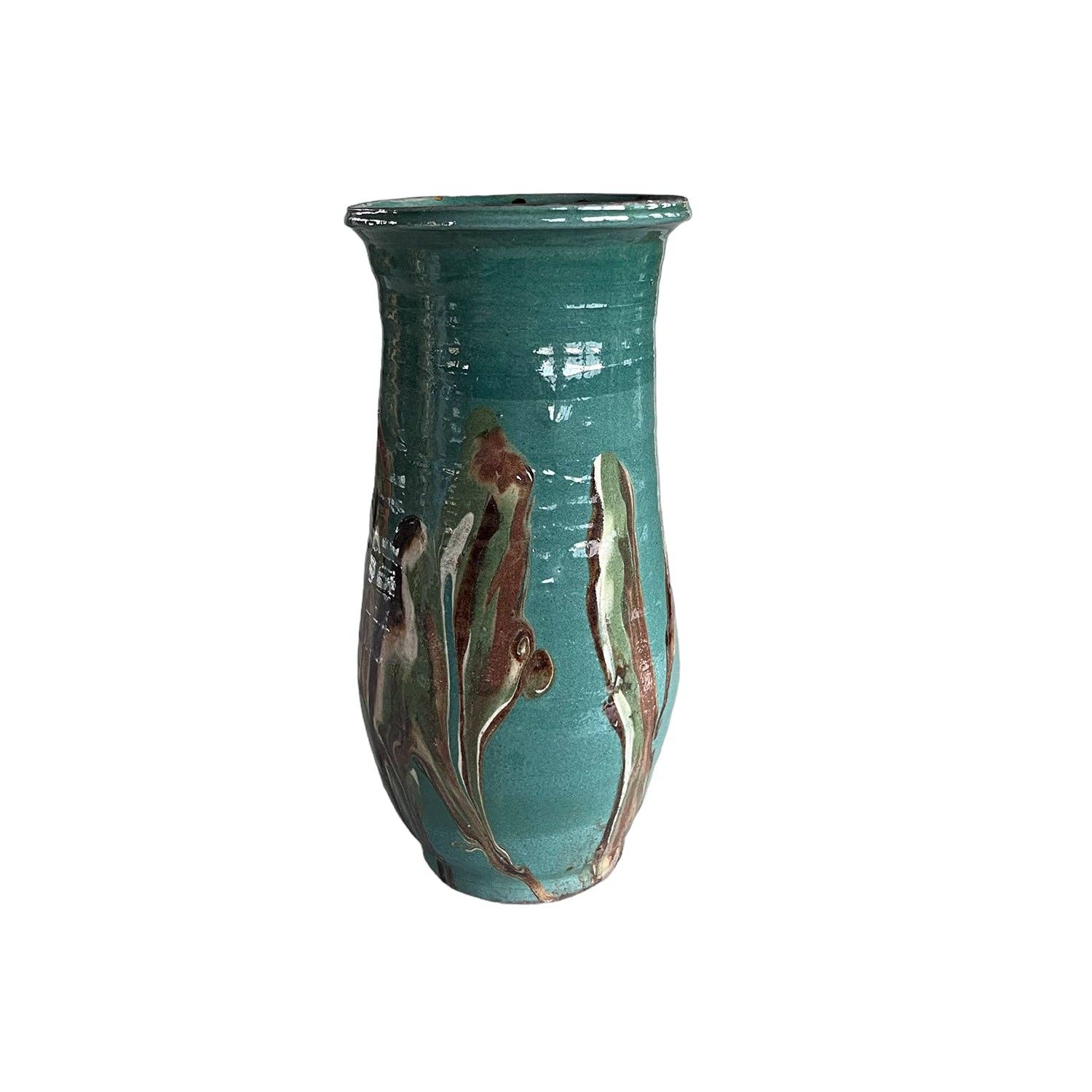 Cottage Crafted Vase: Marbleized Blue - Decor Addict, LLC
