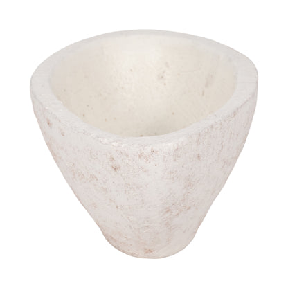 10" Tapered Bowl Rough Finish, White - Decor Addict, LLC