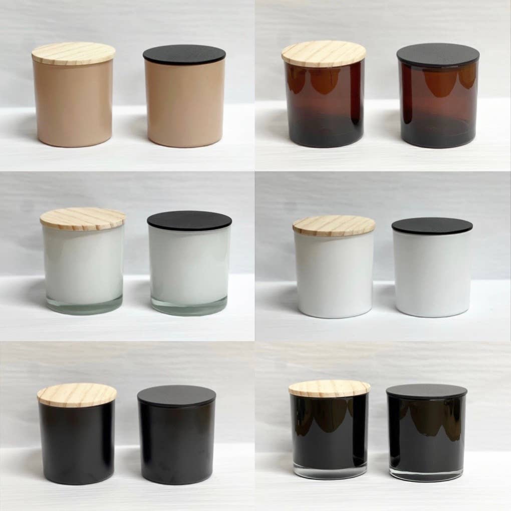 Wood Lids /Set of 12/ Black Wood Lid/ Natural Wood Lid: Black Wood Lids - Decor Addict, LLC