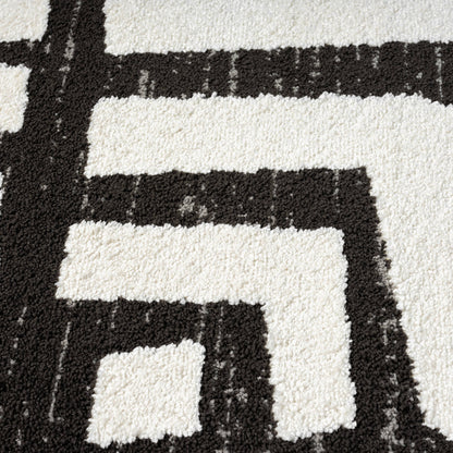 Abani Rugs Nomad NOM130A Cream Grey Multi-Box Pattern Rug: 2' x 3' - Decor Addict, LLC