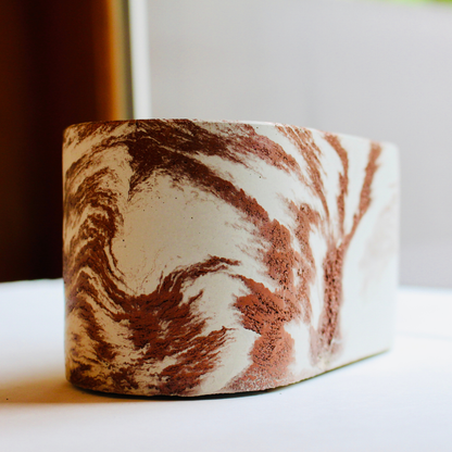 CONCRETE OVAL PLANTER: SILVER - Decor Addict, LLC