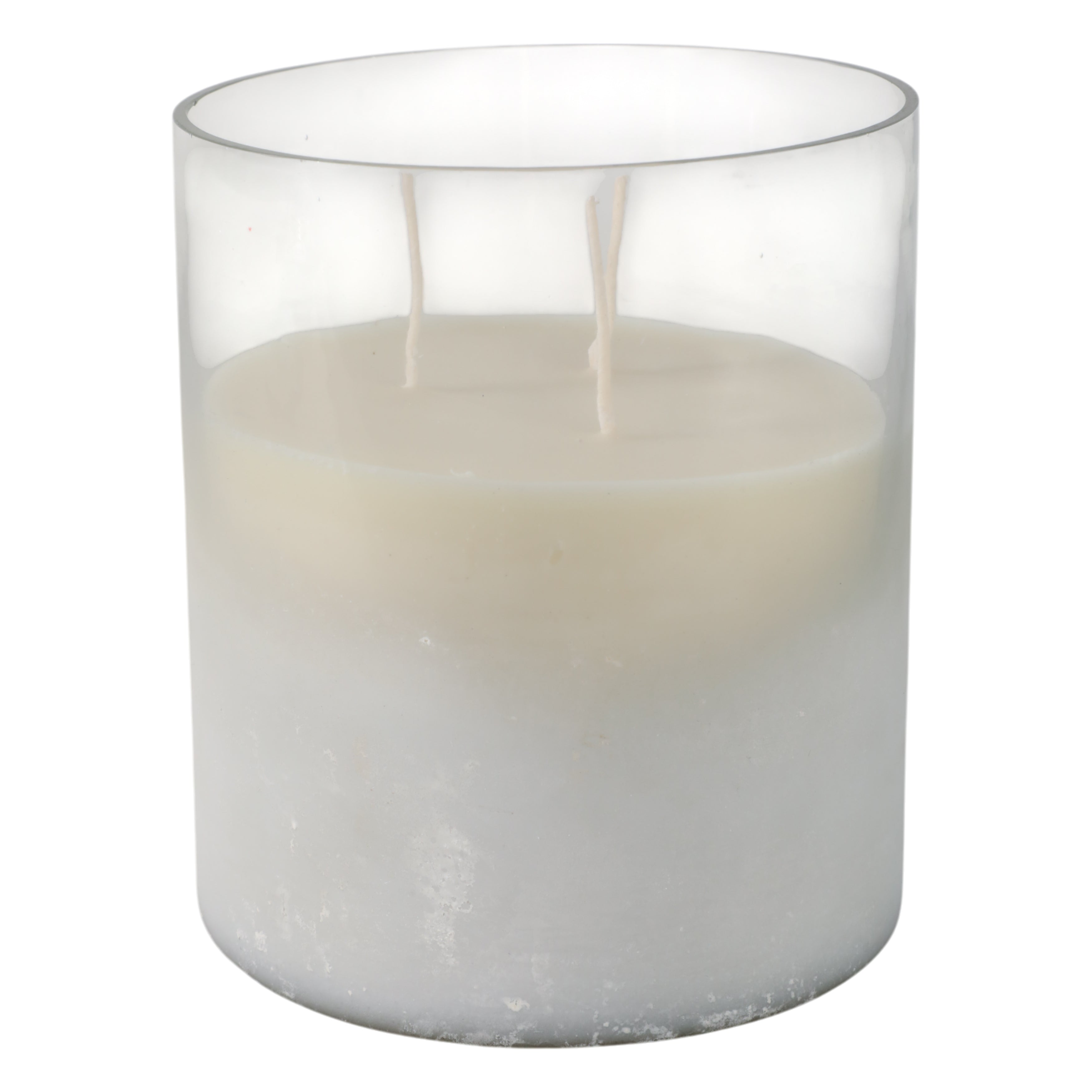7x6" 65 Oz Jasmine Frosted Glass Candle, Clear - Decor Addict, LLC