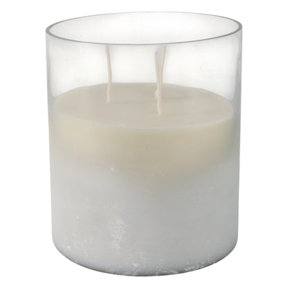 7x6" 65 Oz Jasmine Frosted Glass Candle, Clear - Decor Addict, LLC