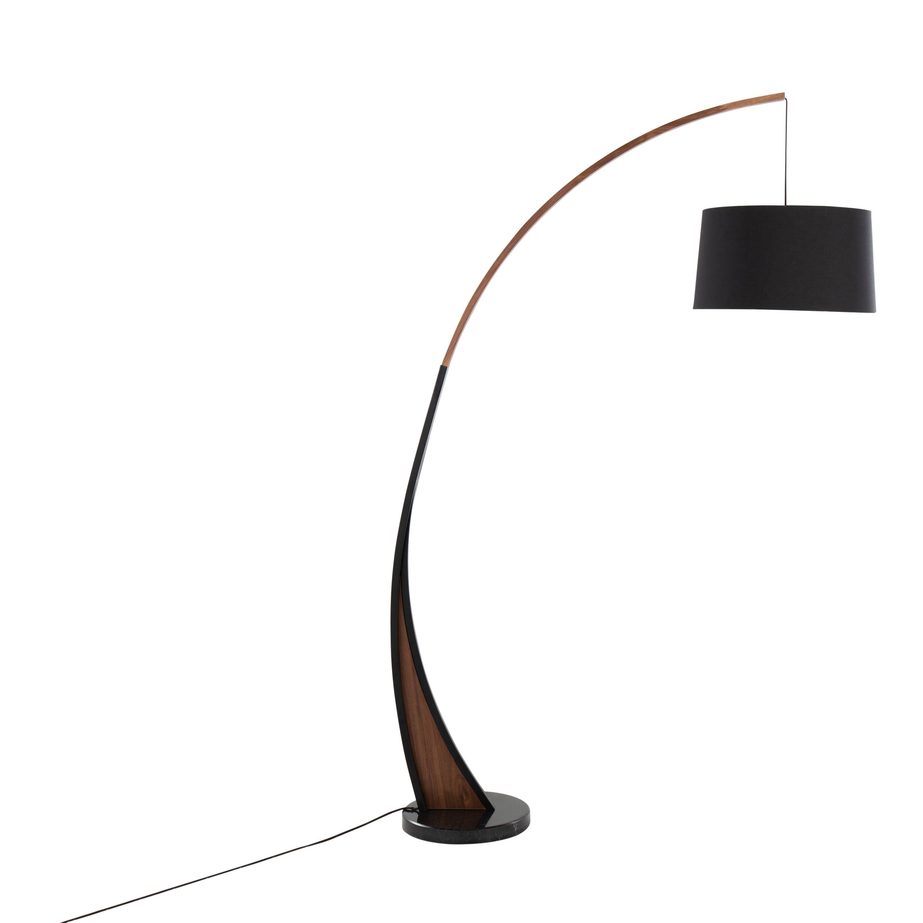 Noah Floor Lamp: Walnut, Black - Decor Addict, LLC