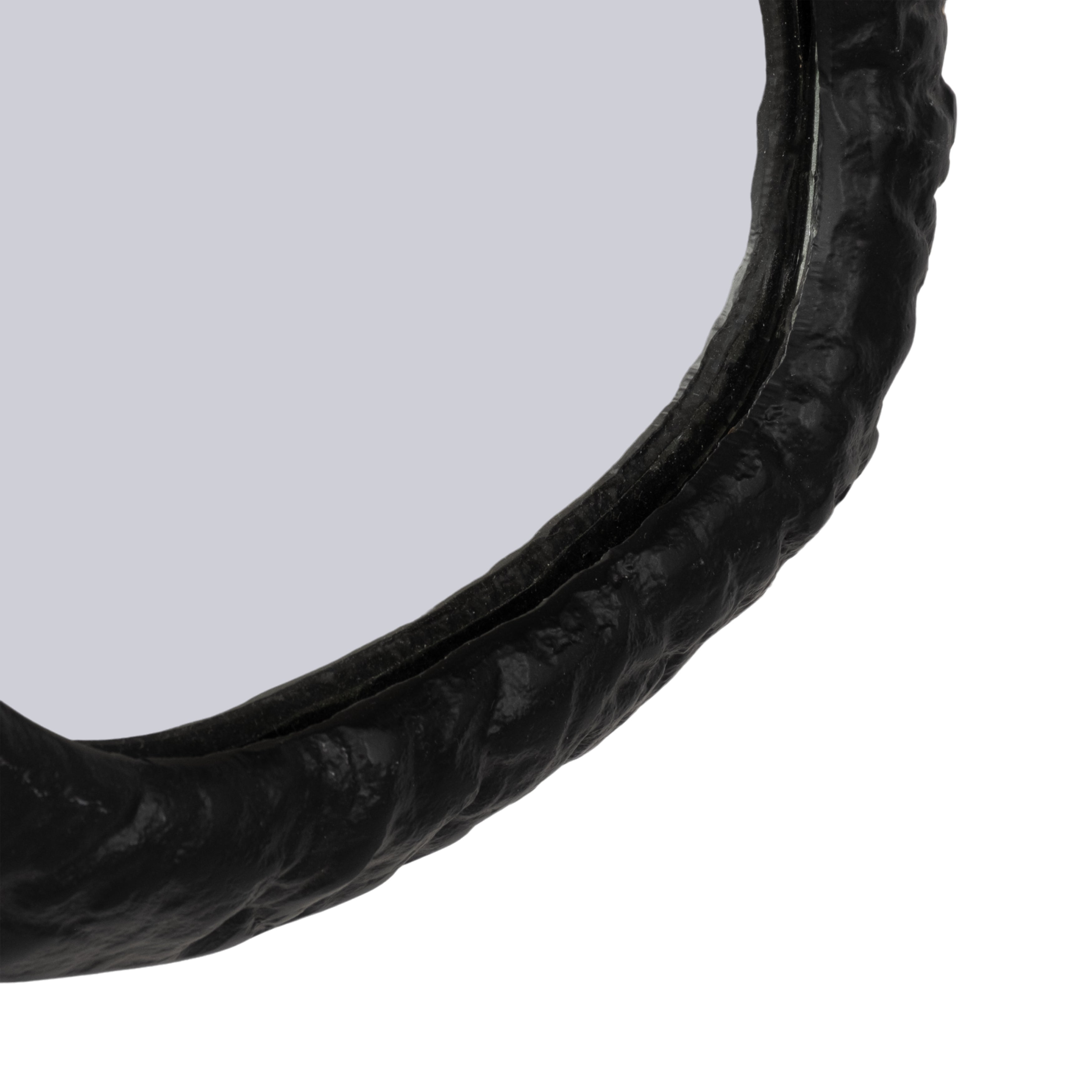 Alum,14",hammered Outlined Mirror,matte Black - Decor Addict, LLC
