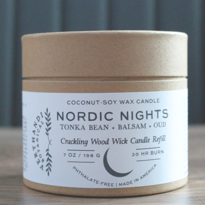 SCENTED CANDLE REFILLS: NORDIC NIGHTS (tonka bean + balsam + oud)