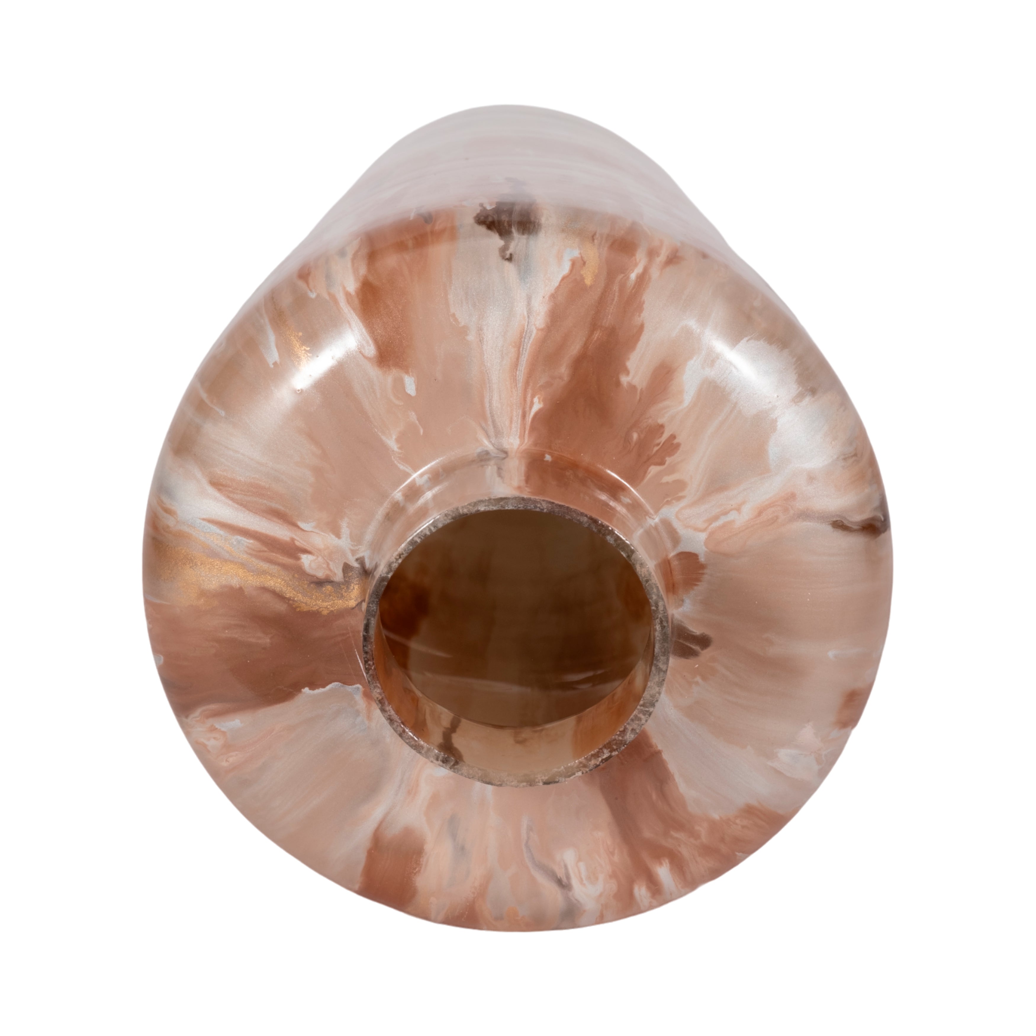 24" Nude Drip Finish Glass Floor Vase, Tan Multi - Decor Addict, LLC