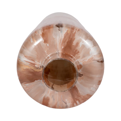 24" Nude Drip Finish Glass Floor Vase, Tan Multi - Decor Addict, LLC