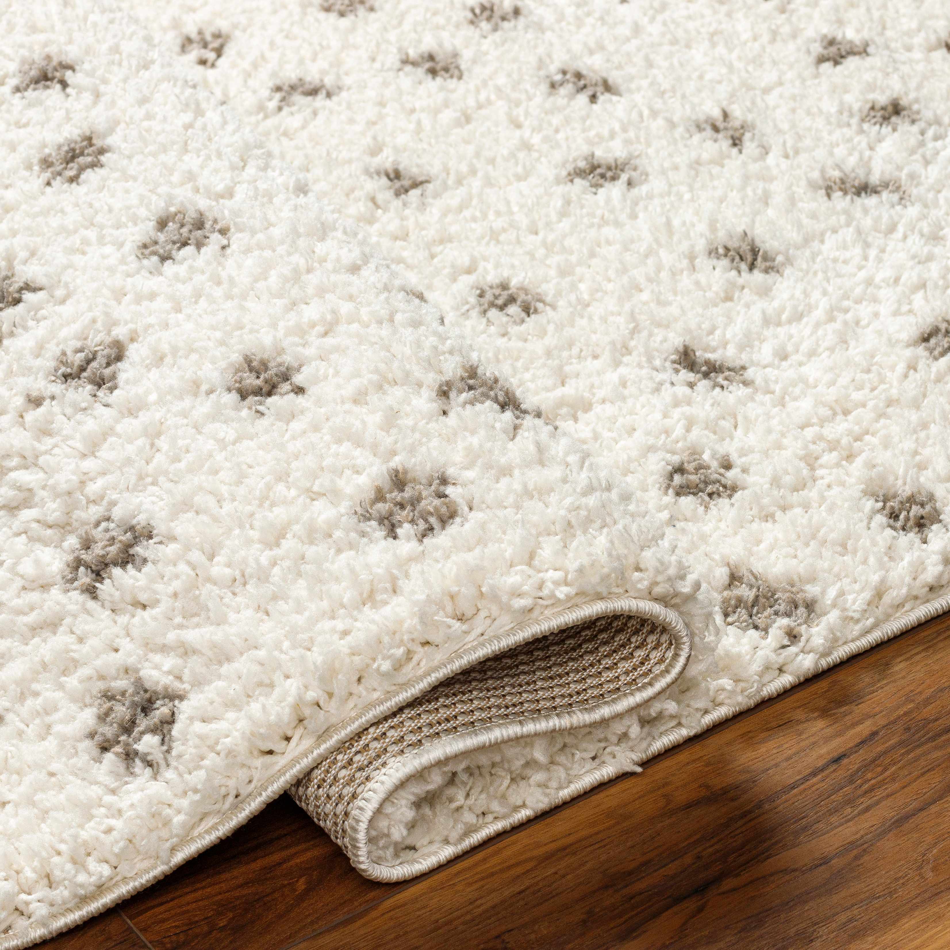 Chaia Dotted Cream & Gray Plush Rug - Decor Addict, LLC