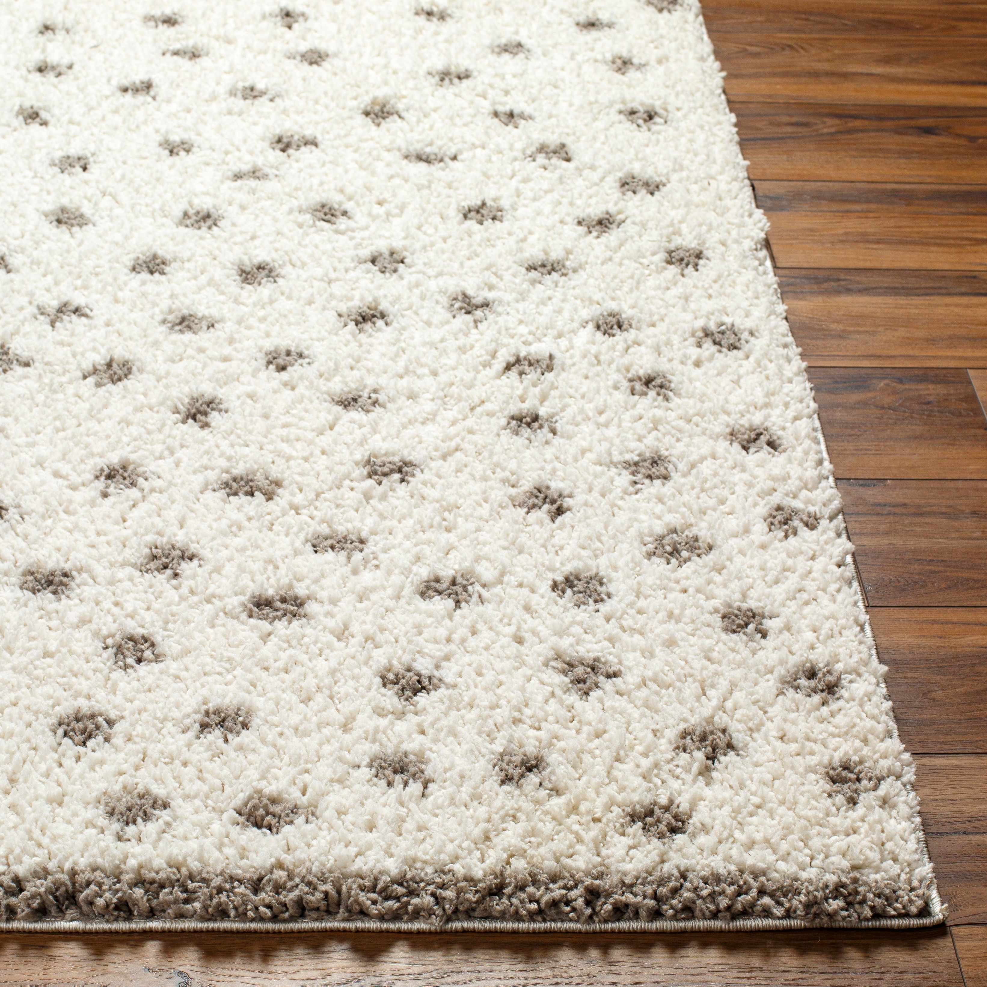 Chaia Dotted Cream & Gray Plush Rug - Decor Addict, LLC