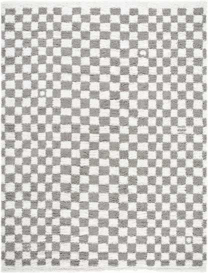 Kieu Taupe Checkered Area Rug - Decor Addict, LLC