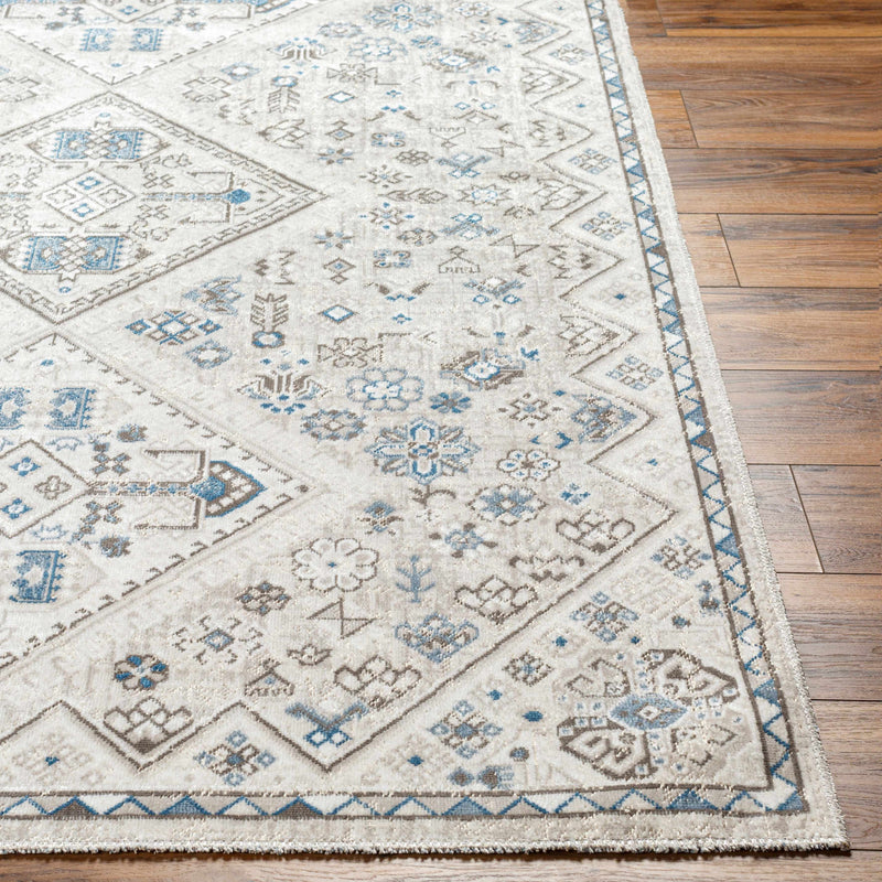 Meja Cream & Blue Washable Area Rug - Decor Addict, LLC