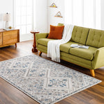 Meja Cream & Blue Washable Area Rug - Decor Addict, LLC